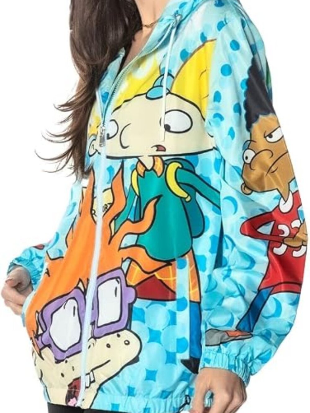 Members Only Nickelodeon Lightweight Windbreaker Camo Mash Print Jacket Medium - Picture 4 of 9